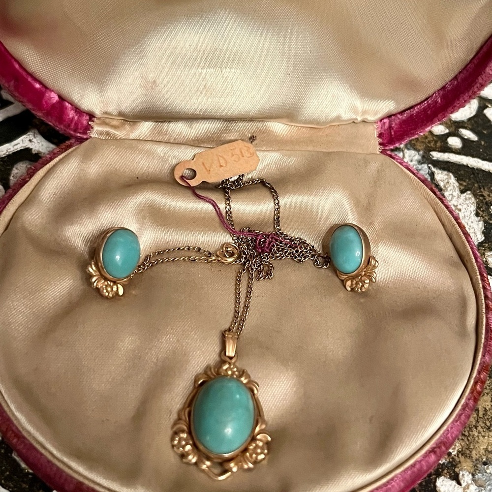 Blue and Gold Vintage-Style Earrings with Filigree Design